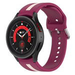 Pulseira de relógio em silicone com risca bicolor, para Samsung Galaxy Watch5 / Watch5 Pro