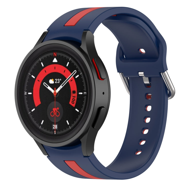 Pulseira de relógio em silicone com risca bicolor, para Samsung Galaxy Watch5 / Watch5 Pro