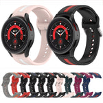 Pulseira de relógio em silicone com risca bicolor, para Samsung Galaxy Watch5 / Watch5 Pro