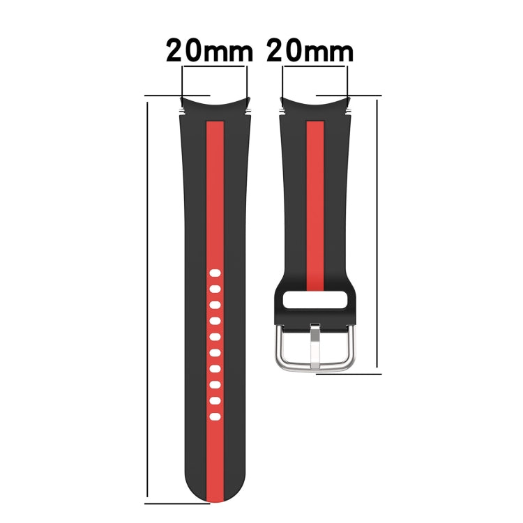 Pulseira de relógio em silicone com risca bicolor, para Samsung Galaxy Watch5 / Watch5 Pro