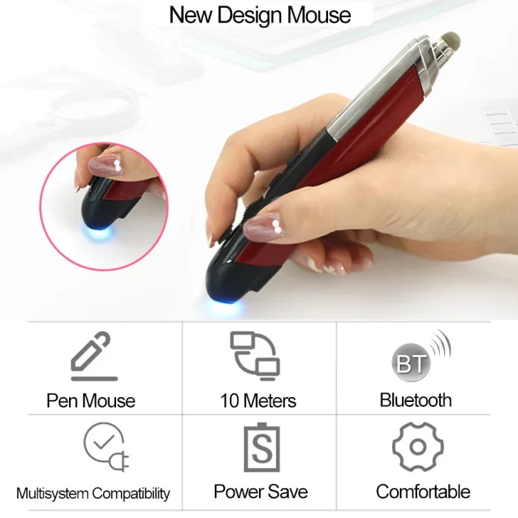 Caneta multifuncional sem fios Bluetooth PR-08, rato caneta capacitivo, 4 teclas (Branco), 4 teclas (Azul), 4 teclas (Cinza), 4 teclas (Vermelho), 4 teclas (Preto)