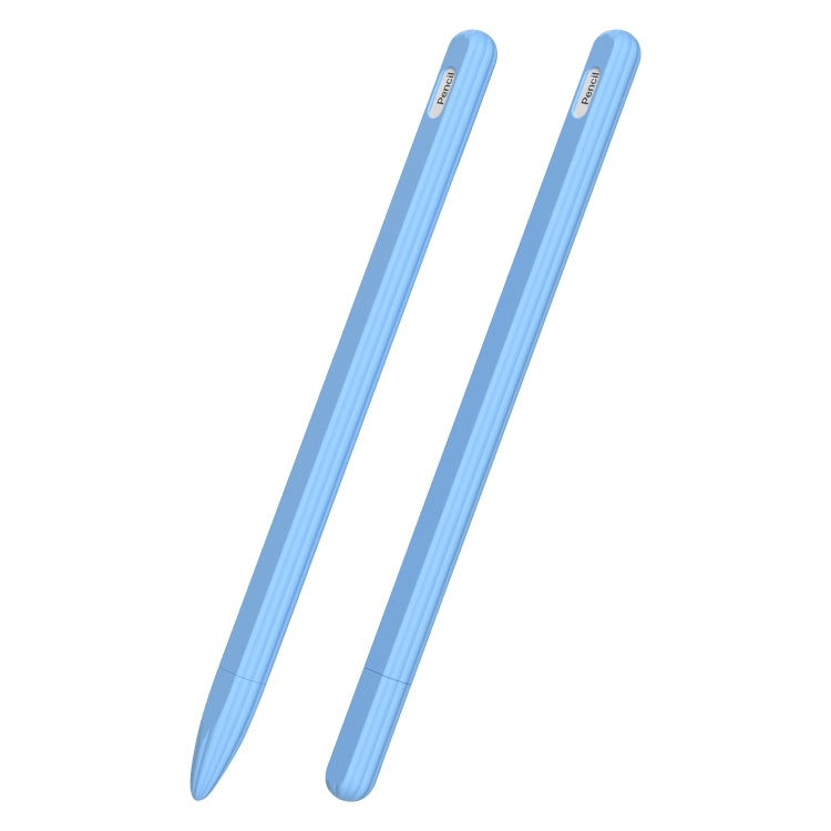 Estojo riscado 3 em 1 em silicone líquido com duas tampas para ponta, para Apple Pencil 1, para Apple Pencil 2