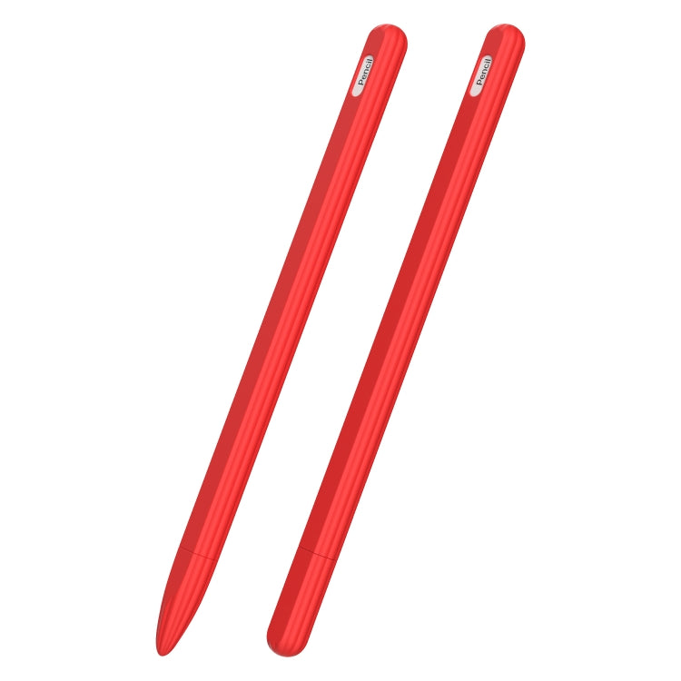 Estojo riscado 3 em 1 em silicone líquido com duas tampas para ponta, para Apple Pencil 1, para Apple Pencil 2