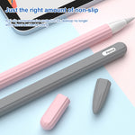 Estojo riscado 3 em 1 em silicone líquido com duas tampas para ponta, para Apple Pencil 1, para Apple Pencil 2