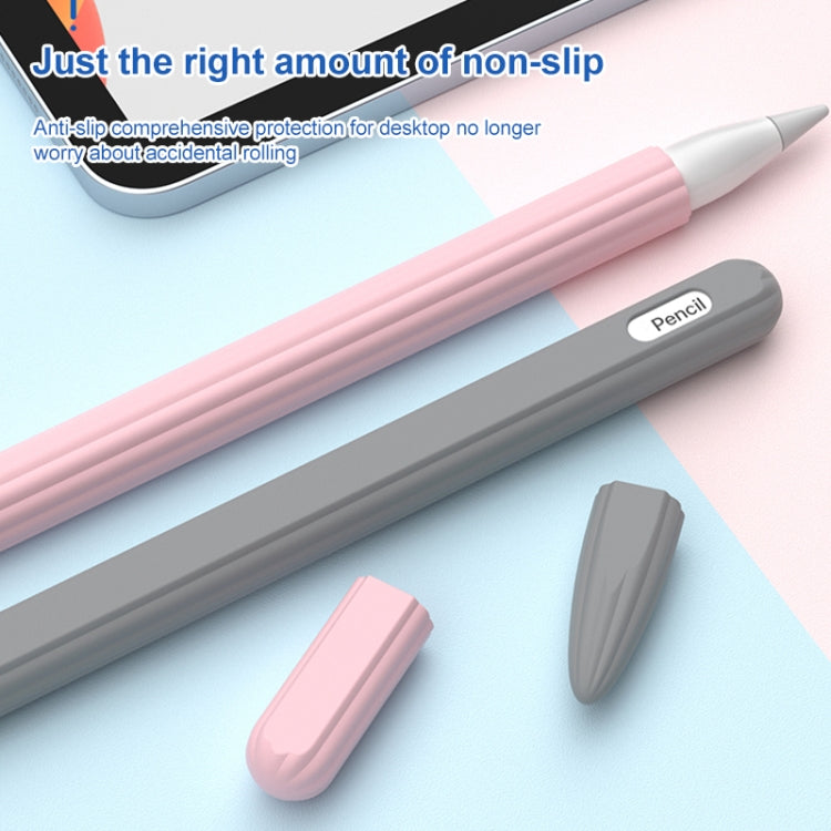 Estojo riscado 3 em 1 em silicone líquido com duas tampas para ponta, para Apple Pencil 1, para Apple Pencil 2