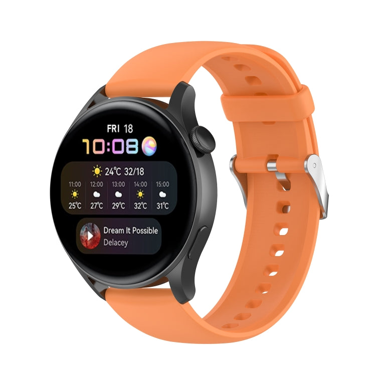Solid Color Soft Silicone Watch Band, For Huawei Watch3 Pro New