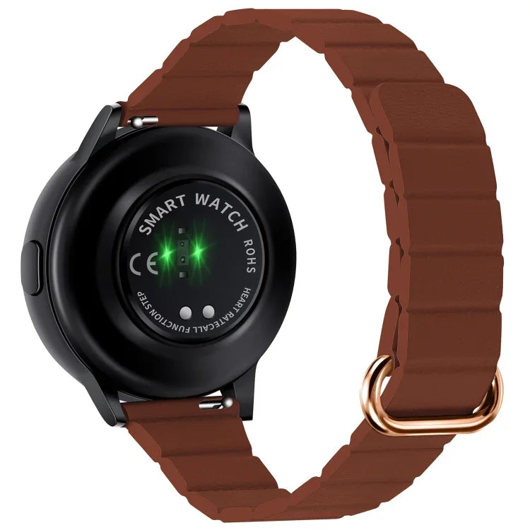 Pulseira de Relógio em Pele com Fivela Magnética de 22mm, Para Samsung Galaxy Watch3 45mm