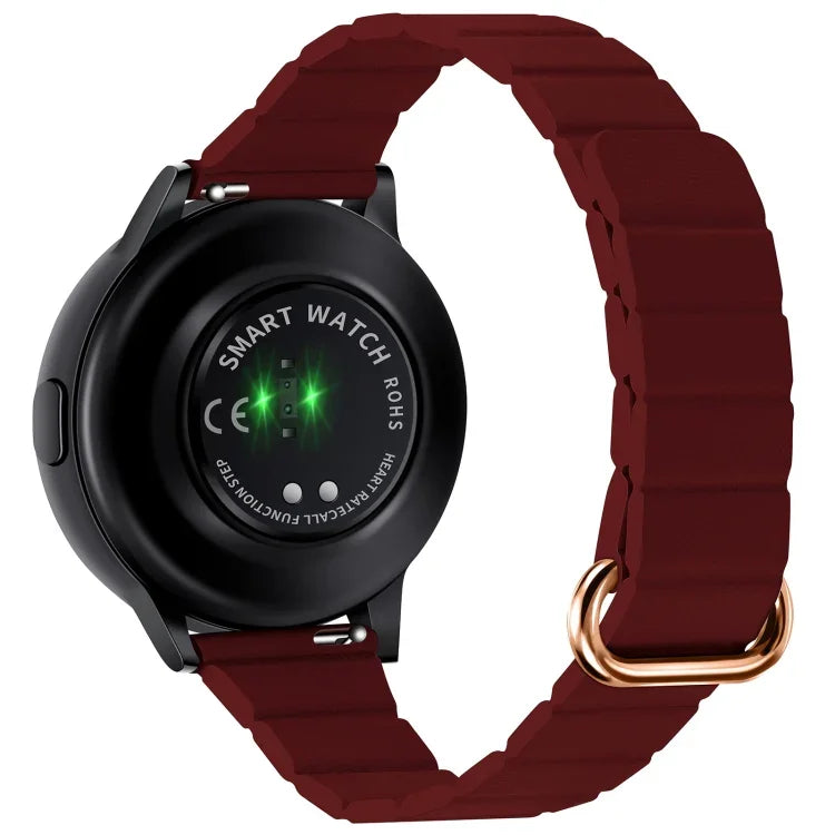 22mm Magnetic Buckle Leather Watch Band, For Samsung Galaxy Watch3 45mm