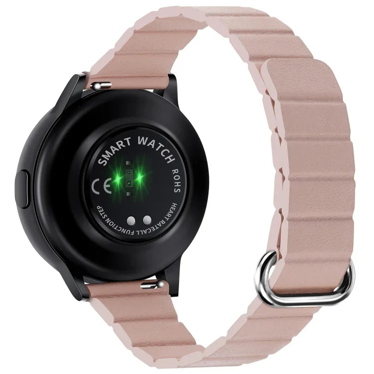 22mm Magnetic Buckle Leather Watch Band, For Samsung Galaxy Watch3 45mm