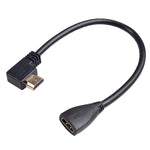 Cabo Adaptador HDMI Macho com Cotovelo HDL-03 30cm para Fêmea, Ângulo Esquerdo, 90 Graus, 270 Graus