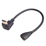 Cabo Adaptador HDMI Macho com Cotovelo HDL-03 30cm para Fêmea, Ângulo Esquerdo, 90 Graus, 270 Graus