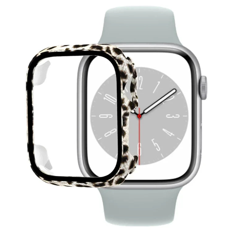 Capa para Relógio em PC com Filme de Vidro Temperado, Para Apple Watch Series 9 / 8 / 7 41mm, Para Apple Watch Series 9 / 8 / 7 45mm
