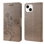Butterfly Flower Pattern Flip Leather Phone Case, For iPhone 14, For iPhone 14 Plus, For iPhone 14 Pro, For iPhone 14 Pro Max