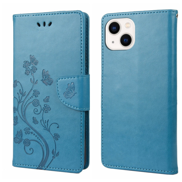 Butterfly Flower Pattern Flip Leather Phone Case, For iPhone 14, For iPhone 14 Plus, For iPhone 14 Pro, For iPhone 14 Pro Max