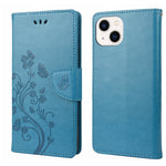 Butterfly Flower Pattern Flip Leather Phone Case, For iPhone 14, For iPhone 14 Plus, For iPhone 14 Pro, For iPhone 14 Pro Max