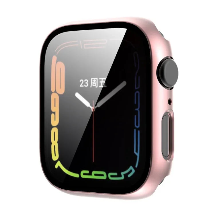 Capa para Relógio em PC com Filme de Vidro Temperado e Revestimento, Para Apple Watch Series 9 / 8 & 7 45mm, Para Apple Watch Series 9 / 8 & 7 41mm