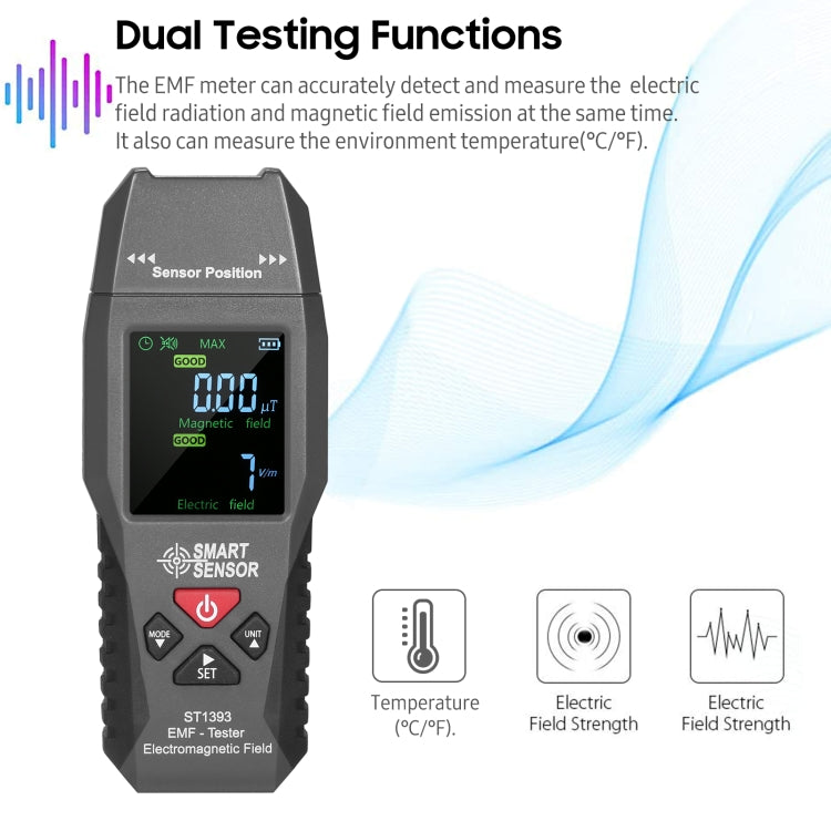 Detector Portátil de Radiação Eletromagnética SmartSensor AS1392, SmartSensor AS1392