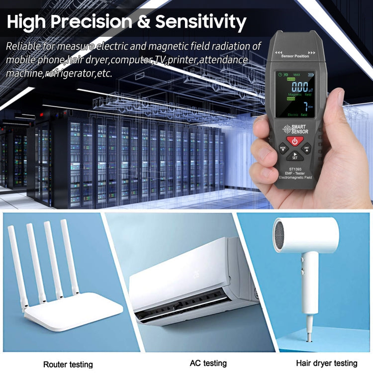 Detector Portátil de Radiação Eletromagnética SmartSensor AS1392, SmartSensor AS1392