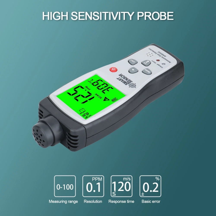 Medidor portátil SmartSensor AR8500 para detecção de gás amoníaco NH3, AR8500