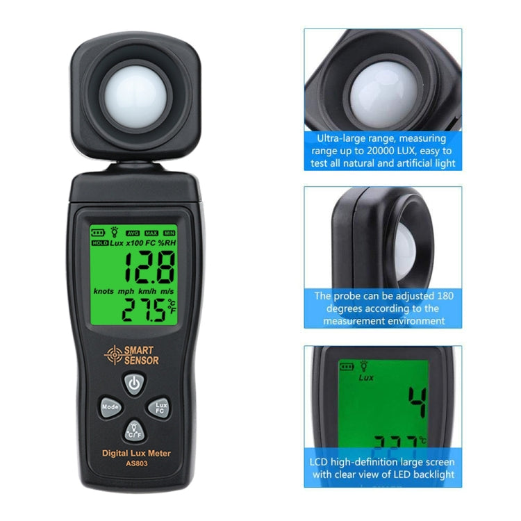 Luxímetro digital portátil SmartSensor AS803