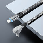 Cabo de Dados de Carregamento Rápido USB-C/Type-C para 8 Pinos com Cotovelo 3A, Type-C para 8 Pinos 1,2m 3A, Type-C para 8 Pinos 2m 3A
