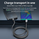 Cabo de Dados de Carregamento Rápido USB-C/Type-C para 8 Pinos com Cotovelo 3A, Type-C para 8 Pinos 1,2m 3A, Type-C para 8 Pinos 2m 3A