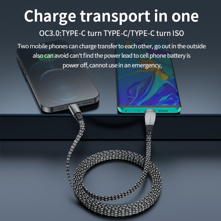 Cabo de Dados de Carregamento Rápido USB-C/Type-C para 8 Pinos com Cotovelo 3A, Type-C para 8 Pinos 1,2m 3A, Type-C para 8 Pinos 2m 3A