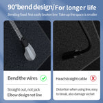 Cabo de Dados de Carregamento Rápido USB-C/Type-C para 8 Pinos com Cotovelo 3A, Type-C para 8 Pinos 1,2m 3A, Type-C para 8 Pinos 2m 3A