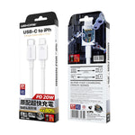 WEKOME WDC-168 Série Original Cabo de Dados de Carregamento Rápido PD 20W USB-C / Type-C para 8 Pinos, Comprimento: 1m