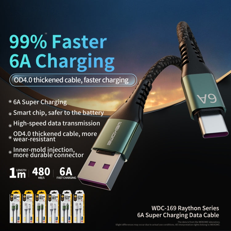 WEKOME WDC-169I Série Raython Cabo de Dados USB para 8 Pinos de Carga Rápida 6A, Comprimento: 1m