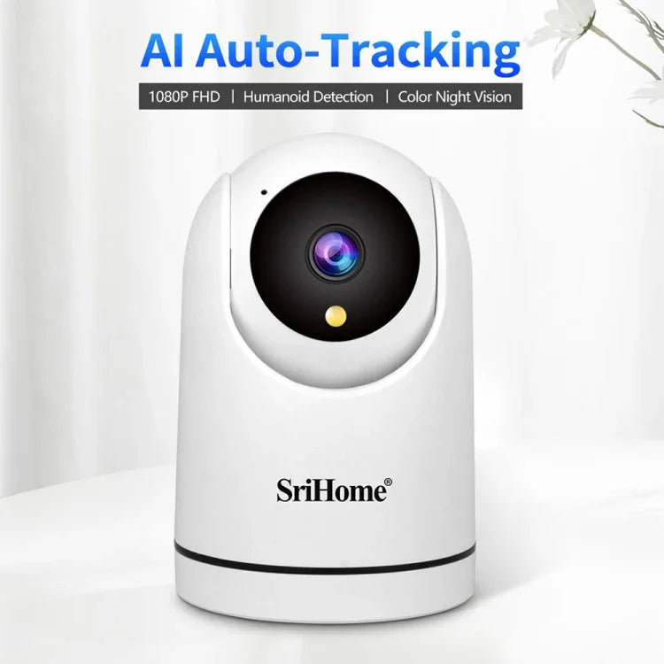 SriHome SH042 Câmara de Vigilância AI WiFi Pan-tilt 2.0MP 1080P HD, SH042