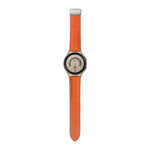 For Samsung Galaxy Watch5 40mm / 44mm Litchi Genuine Leather Watch Band, Black Buckle, Silver Buckle