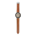 For Samsung Galaxy Watch5 40mm / 44mm Litchi Genuine Leather Watch Band, Black Buckle, Silver Buckle