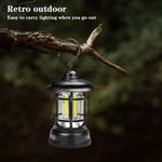 Lâmpada Retro Portátil Suspensa Lanterna para Camping e Tenda, Carregamento USB, Tipo de Bateria, Bateria Não Incluída