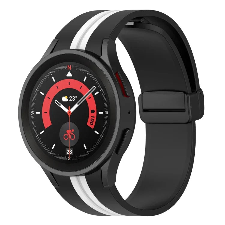 Correia de relógio em silicone com riscas bicolor, Para Samsung Galaxy Watch5 Pro