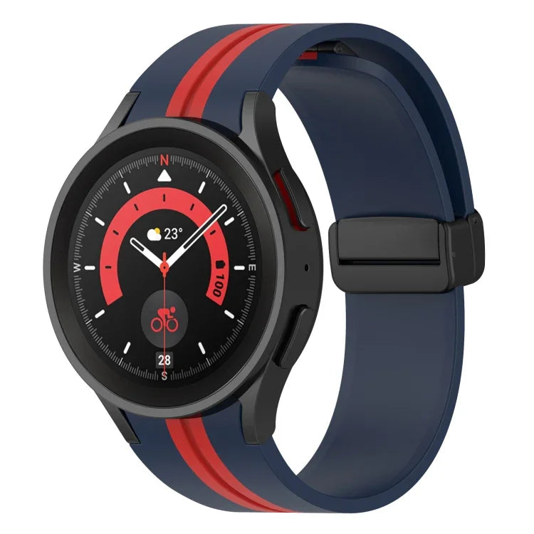Two-color Stripe Silicone Watch Band, For Samsung Galaxy Watch5 Pro