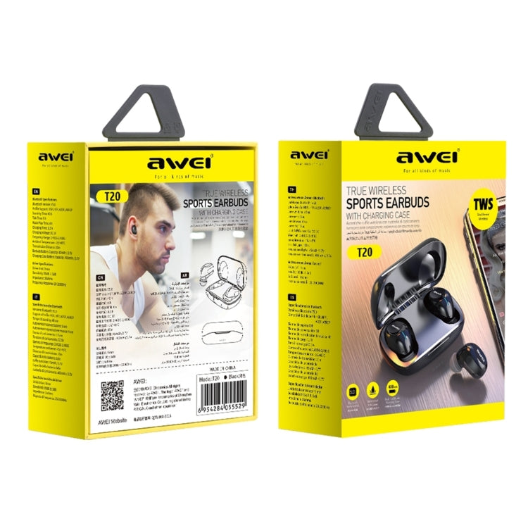 awei T20 Auscultadores True Wireless Bluetooth 5.1, T20