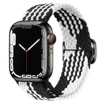 Pulseira de relógio trançada em nylon com fivela, para Apple Watch Ultra 49mm / Series 8&7 45mm / SE 2&6&SE&5&4 44mm / 3&2&1 42mm