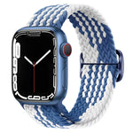 Pulseira de relógio trançada em nylon com fivela, para Apple Watch Ultra 49mm / Series 8&7 45mm / SE 2&6&SE&5&4 44mm / 3&2&1 42mm