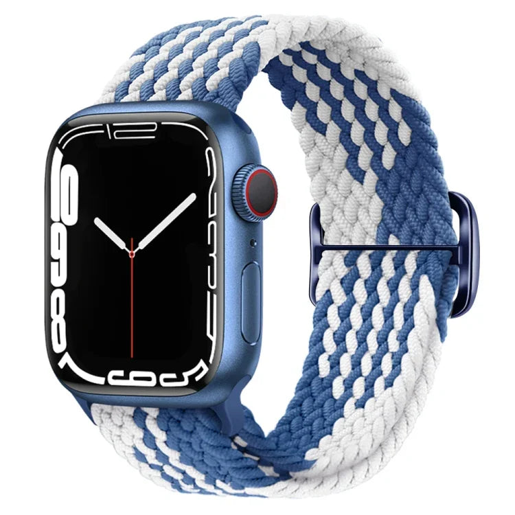 Pulseira de relógio trançada em nylon com fivela, para Apple Watch Ultra 49mm / Series 8&7 45mm / SE 2&6&SE&5&4 44mm / 3&2&1 42mm
