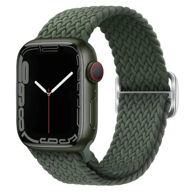 Pulseira de relógio trançada em nylon com fivela, para Apple Watch Ultra 49mm / Series 8&7 45mm / SE 2&6&SE&5&4 44mm / 3&2&1 42mm