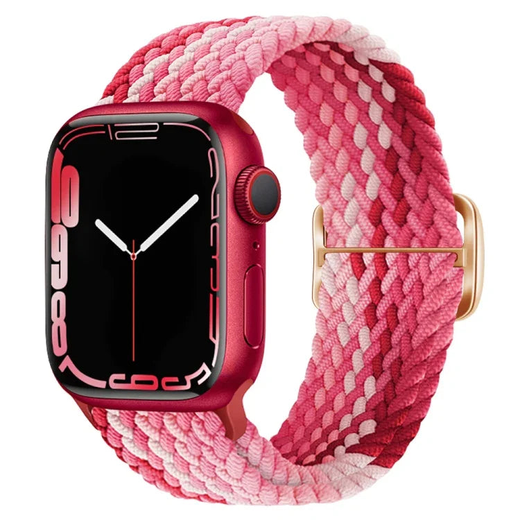 Pulseira de relógio trançada em nylon com fivela, para Apple Watch Ultra 49mm / Series 8&7 45mm / SE 2&6&SE&5&4 44mm / 3&2&1 42mm
