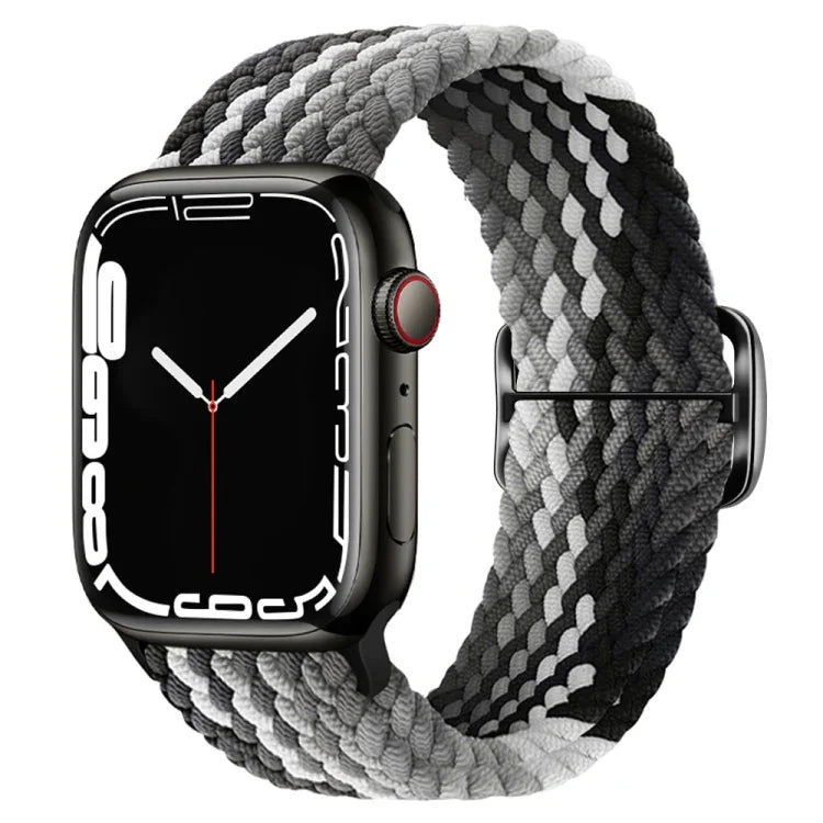 Pulseira de relógio trançada em nylon com fivela, para Apple Watch Ultra 49mm / Series 8&7 45mm / SE 2&6&SE&5&4 44mm / 3&2&1 42mm