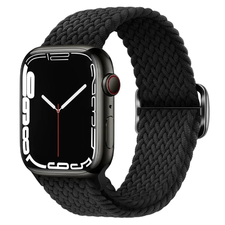 Pulseira de relógio trançada em nylon com fivela, para Apple Watch Ultra 49mm / Series 8&7 45mm / SE 2&6&SE&5&4 44mm / 3&2&1 42mm