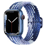 Pulseira de relógio trançada em nylon com fivela, para Apple Watch Ultra 49mm / Series 8&7 45mm / SE 2&6&SE&5&4 44mm / 3&2&1 42mm