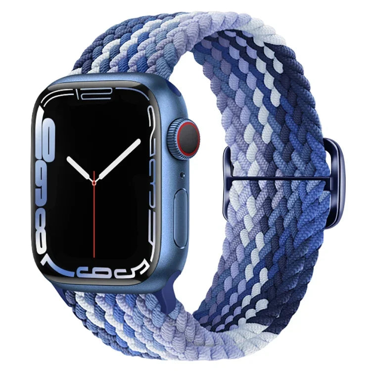 Pulseira de relógio trançada em nylon com fivela, para Apple Watch Ultra 49mm / Series 8&7 45mm / SE 2&6&SE&5&4 44mm / 3&2&1 42mm
