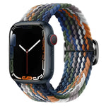 Pulseira de relógio trançada em nylon com fivela, para Apple Watch Ultra 49mm / Series 8&7 45mm / SE 2&6&SE&5&4 44mm / 3&2&1 42mm