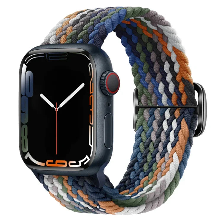 Pulseira de relógio trançada em nylon com fivela, para Apple Watch Ultra 49mm / Series 8&7 45mm / SE 2&6&SE&5&4 44mm / 3&2&1 42mm