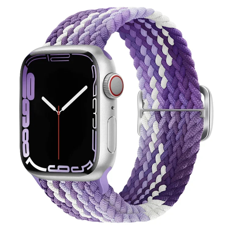 Pulseira de relógio trançada em nylon com fivela, para Apple Watch Ultra 49mm / Series 8&7 45mm / SE 2&6&SE&5&4 44mm / 3&2&1 42mm