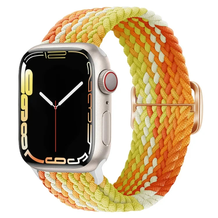Pulseira de relógio trançada em nylon com fivela, para Apple Watch Ultra 49mm / Series 8&7 45mm / SE 2&6&SE&5&4 44mm / 3&2&1 42mm